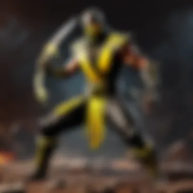 Scorpion wielding his iconic chain spear