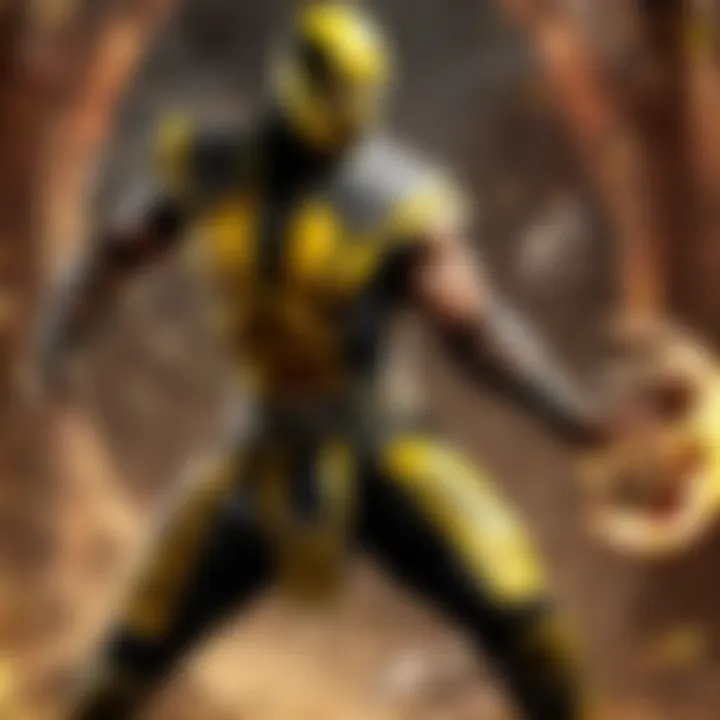 Scorpion executing a lethal move in Mortal Kombat 11