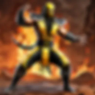 Scorpion unleashing his fiery vengeance in Mortal Kombat on Nintendo