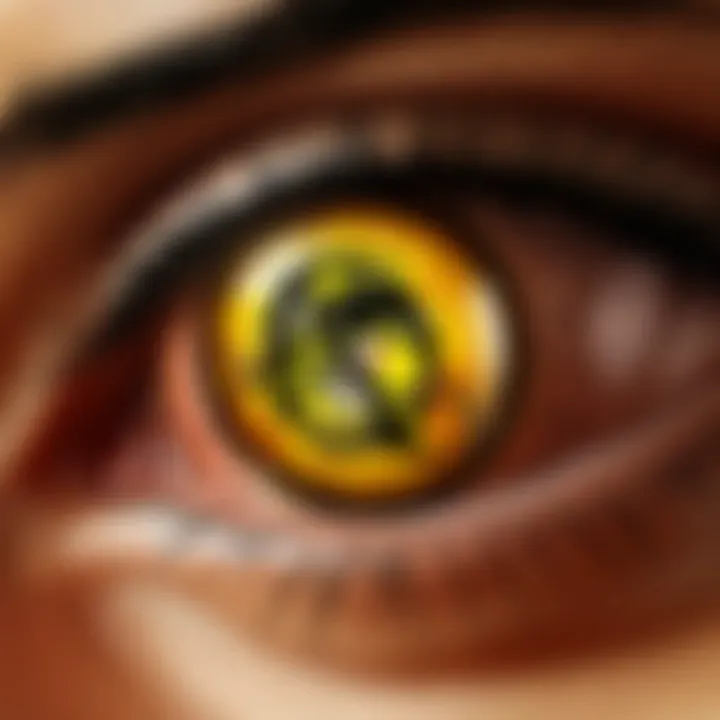 Mortal Kombat Scorpion themed contact lens