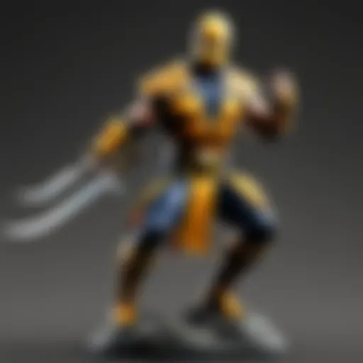 Sculpted Mortal Kombat warrior in dynamic pose