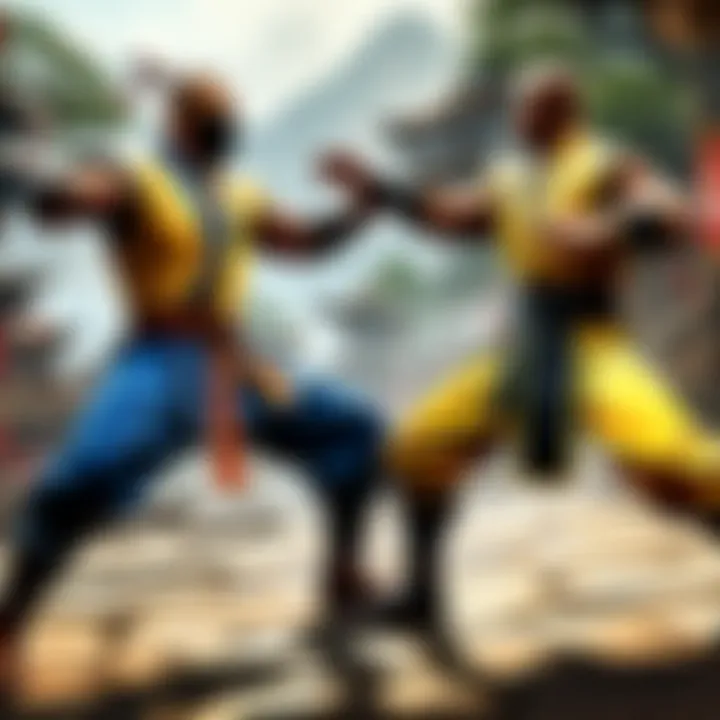 Mortal Kombat Shaolin Monks Engaging in Epic Battle