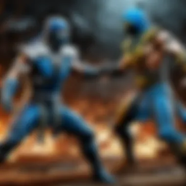 Sub-Zero battling Scorpion in Mortal Kombat X