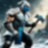 Sub Zero showcasing his Frost Hammer move