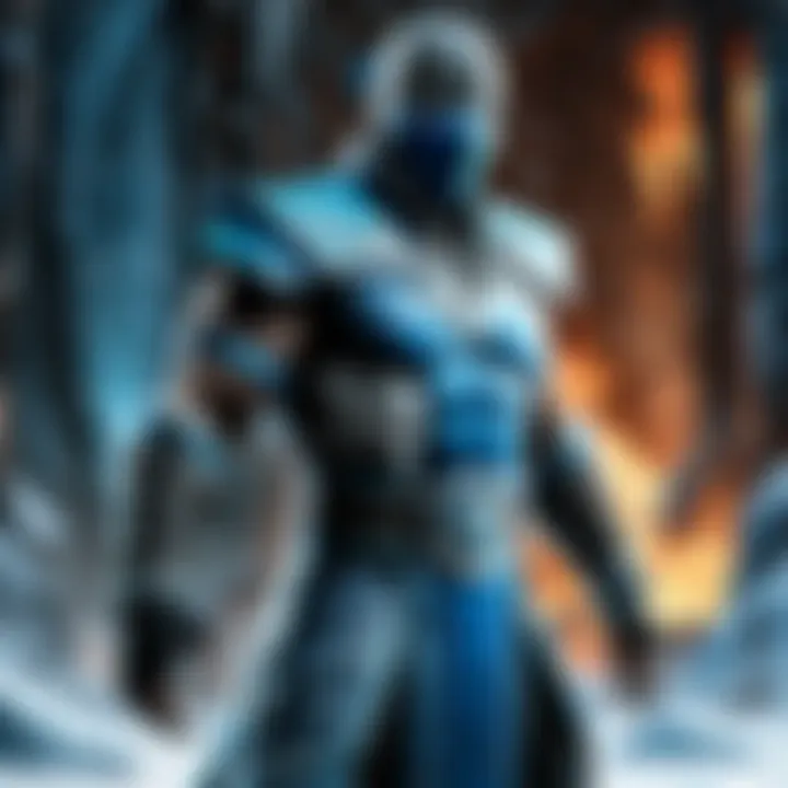 Sub Zero conjuring a powerful ice blast