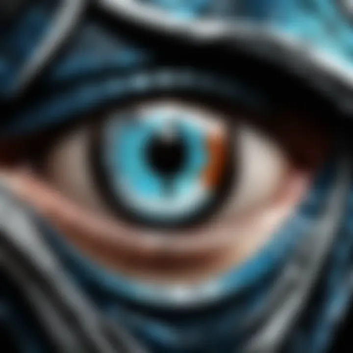 Mortal Kombat Sub-Zero themed contact lens