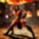 Mortal Kombat Armageddon fiery battle scene