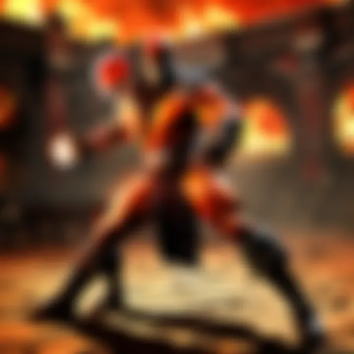 Mortal Kombat Armageddon fiery battle scene