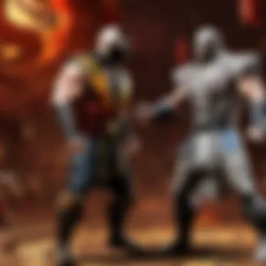 Intense battle scene in Mortal Kombat Online