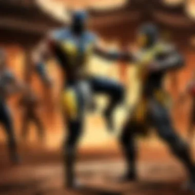 Epic battle scene in Mortal Kombat online gameplay