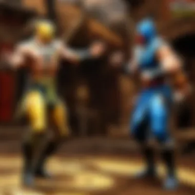 Two iconic Mortal Kombat characters facing off