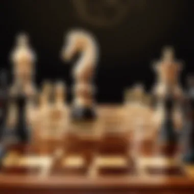 Close-up of finely crafted chess pieces showcasing craftsmanship