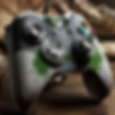 A close-up view of an Xbox controller highlighting its buttons and features.