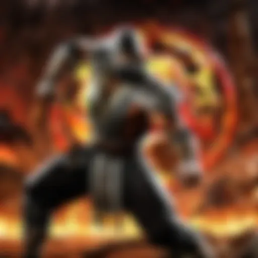 Warrior in combat stance in Mortal Kombat