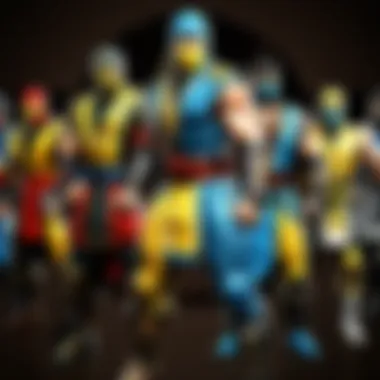 Mortal Kombat character selection screen with iconic fighters