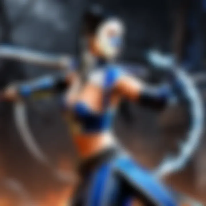 Kitana executing a deadly fan strike