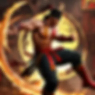 Liu Kang delivering a powerful flying kick