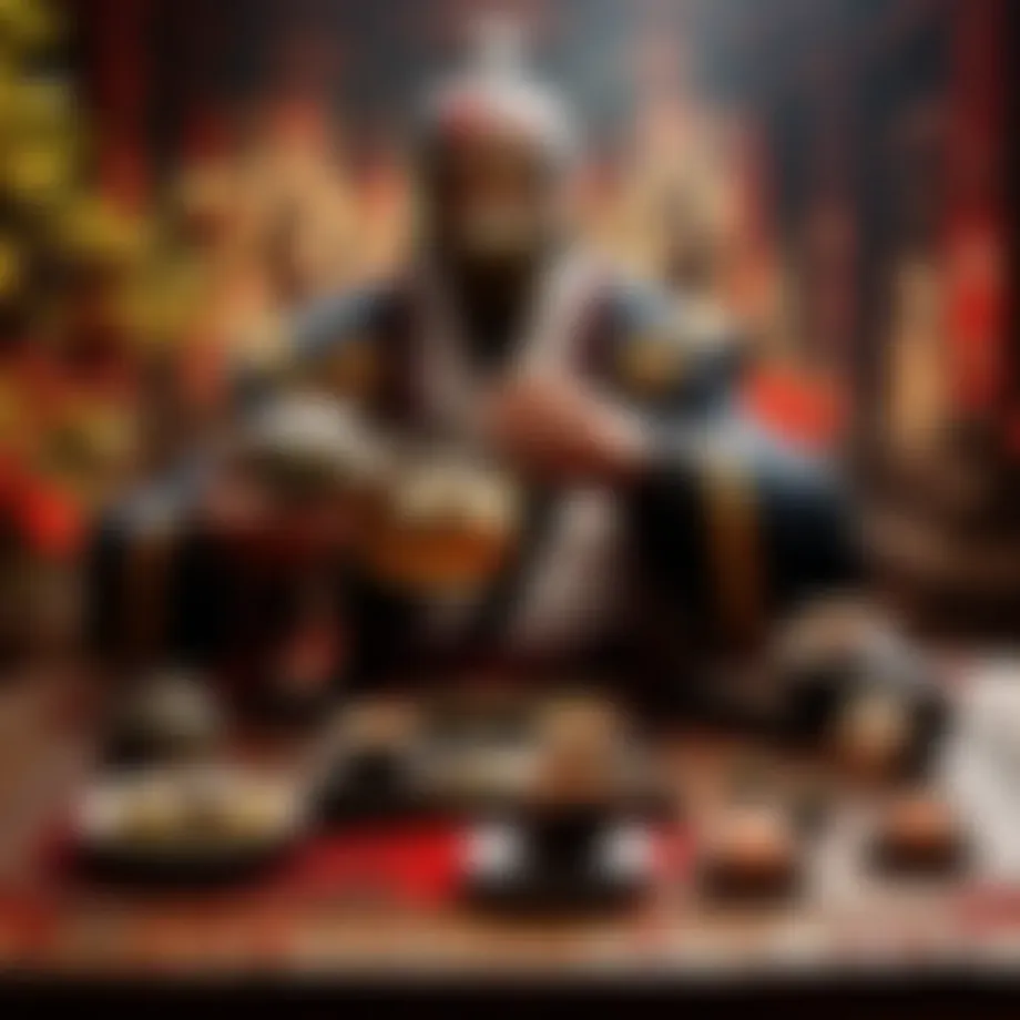 Artistic depiction of a traditional tea ceremony