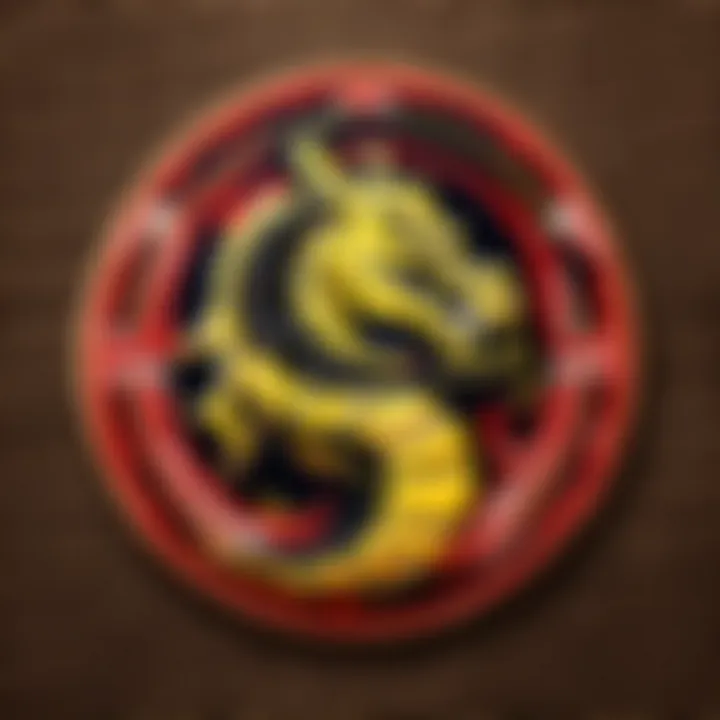 Vibrant Mortal Kombat Logo Embroidery